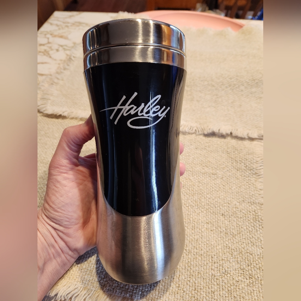 Harley Black and Silver Travel Mug